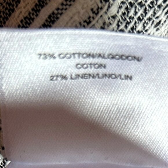 Anne Klein SZL Gray & White stripe linen Shirt Shacket Old Money Quiet Luxury - Picture 9 of 10